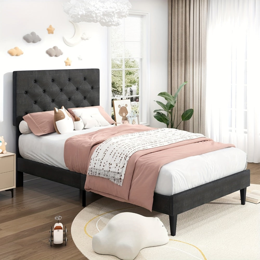 Upholstered Bed Frame, Bedroom Platform Bed for Bedroom Comfort and Support detail image - detail view 17