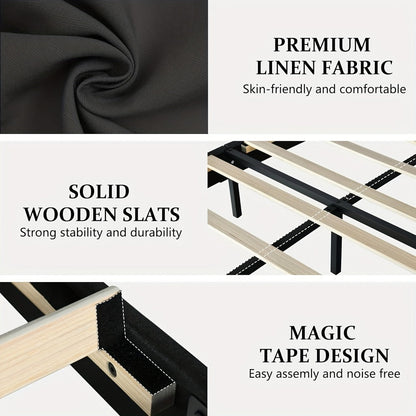 Upholstered Bed Frame, Bedroom Platform Bed for Bedroom Comfort and Support detail image - detail view 18