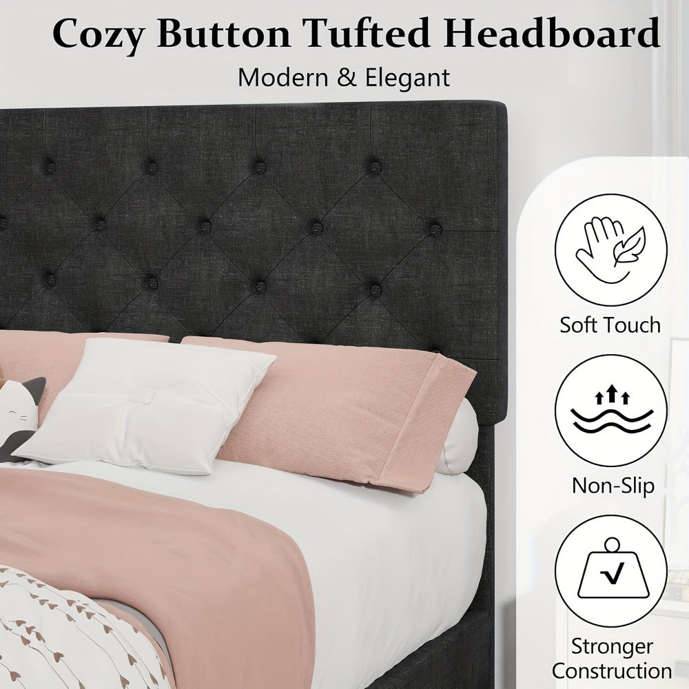 Upholstered Bed Frame, Bedroom Platform Bed for Bedroom Comfort and Support detail image - detail view 19
