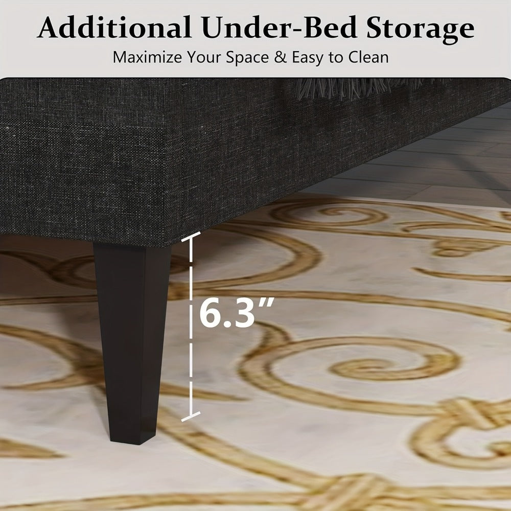 Upholstered Bed Frame, Bedroom Platform Bed for Bedroom Comfort and Support detail image - detail view 20