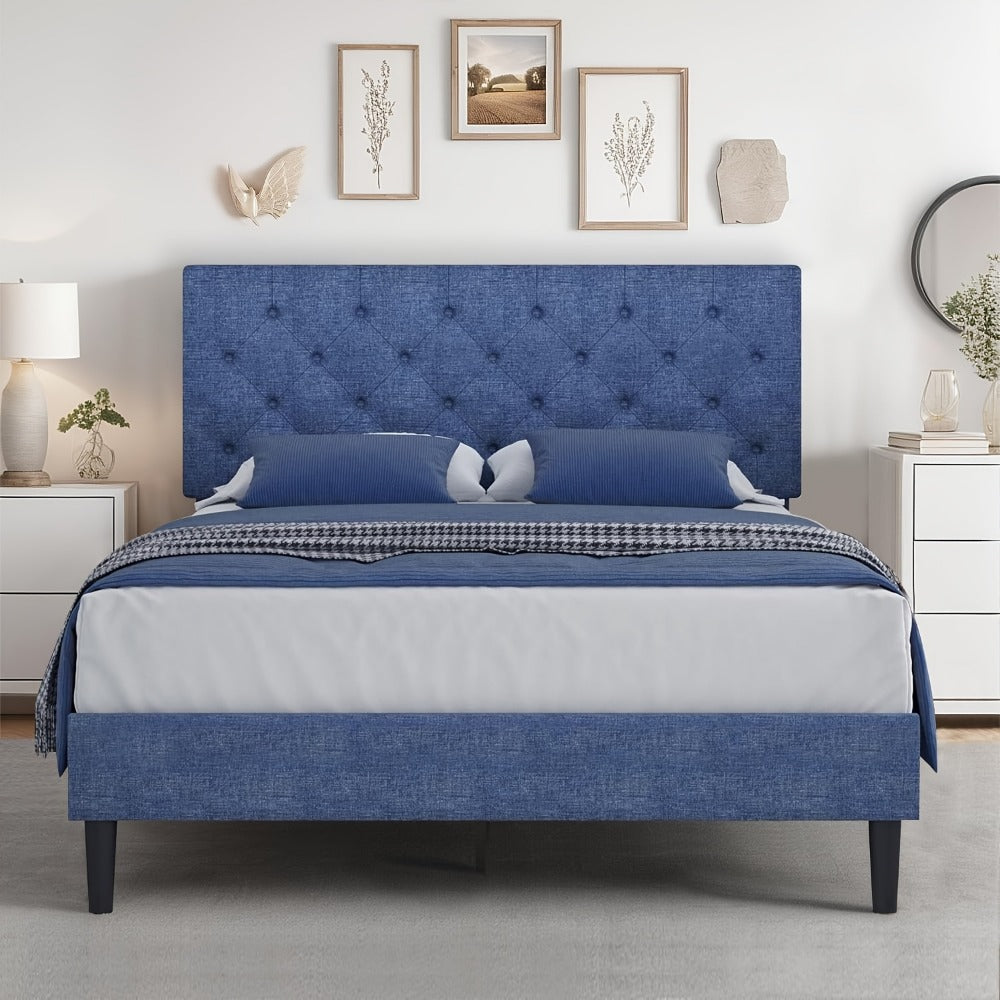 Upholstered Bed Frame, Bedroom Platform Bed for Bedroom Comfort and Support detail image - detail view 5