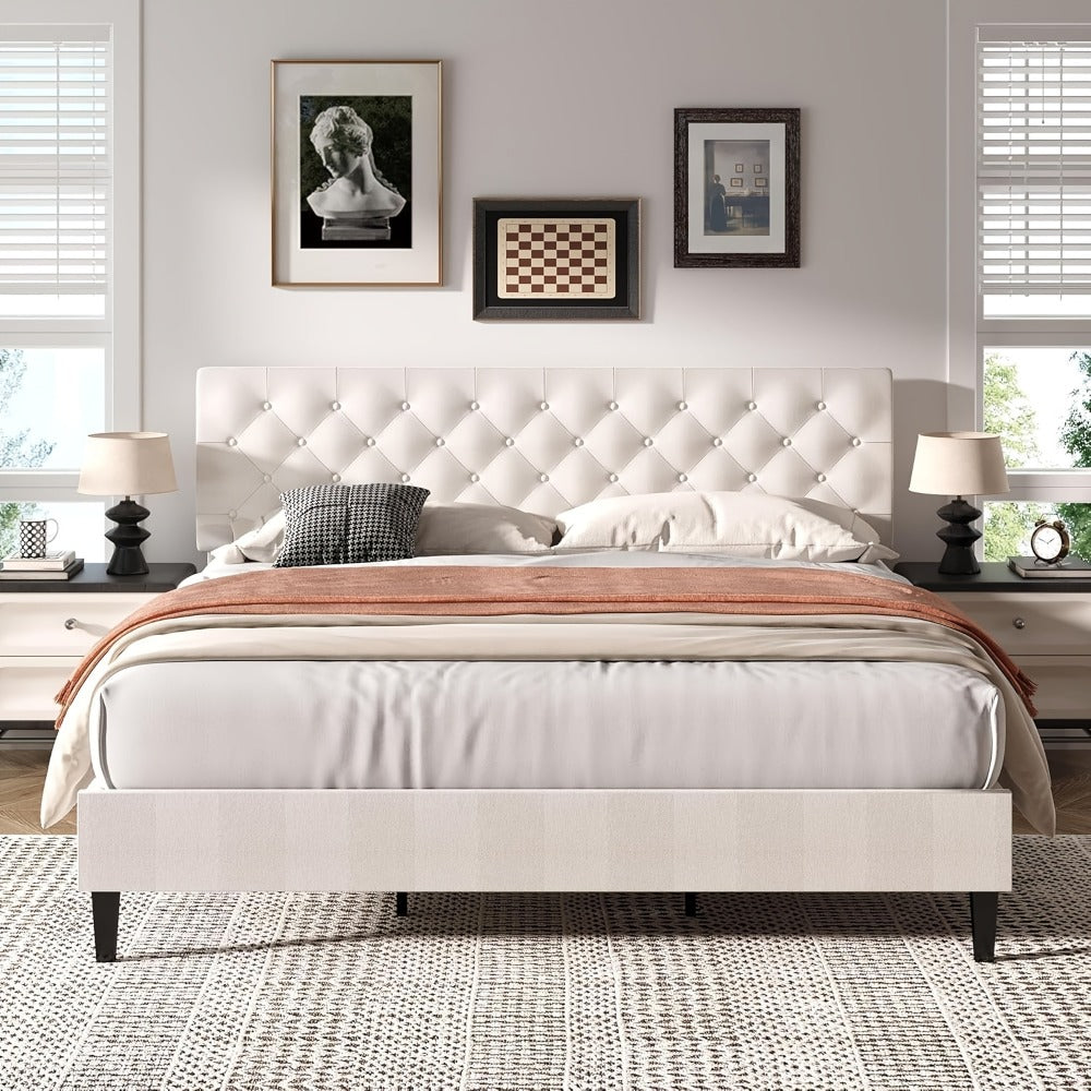 Upholstered Bed Frame, Bedroom Platform Bed for Bedroom Comfort and Support detail image - detail view 6