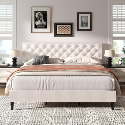 Upholstered Bed Frame, Bedroom Platform Bed for Bedroom Comfort and Support detail image - detail view 6