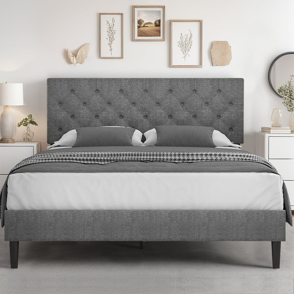 Upholstered Bed Frame, Bedroom Platform Bed for Bedroom Comfort and Support detail image - detail view 9