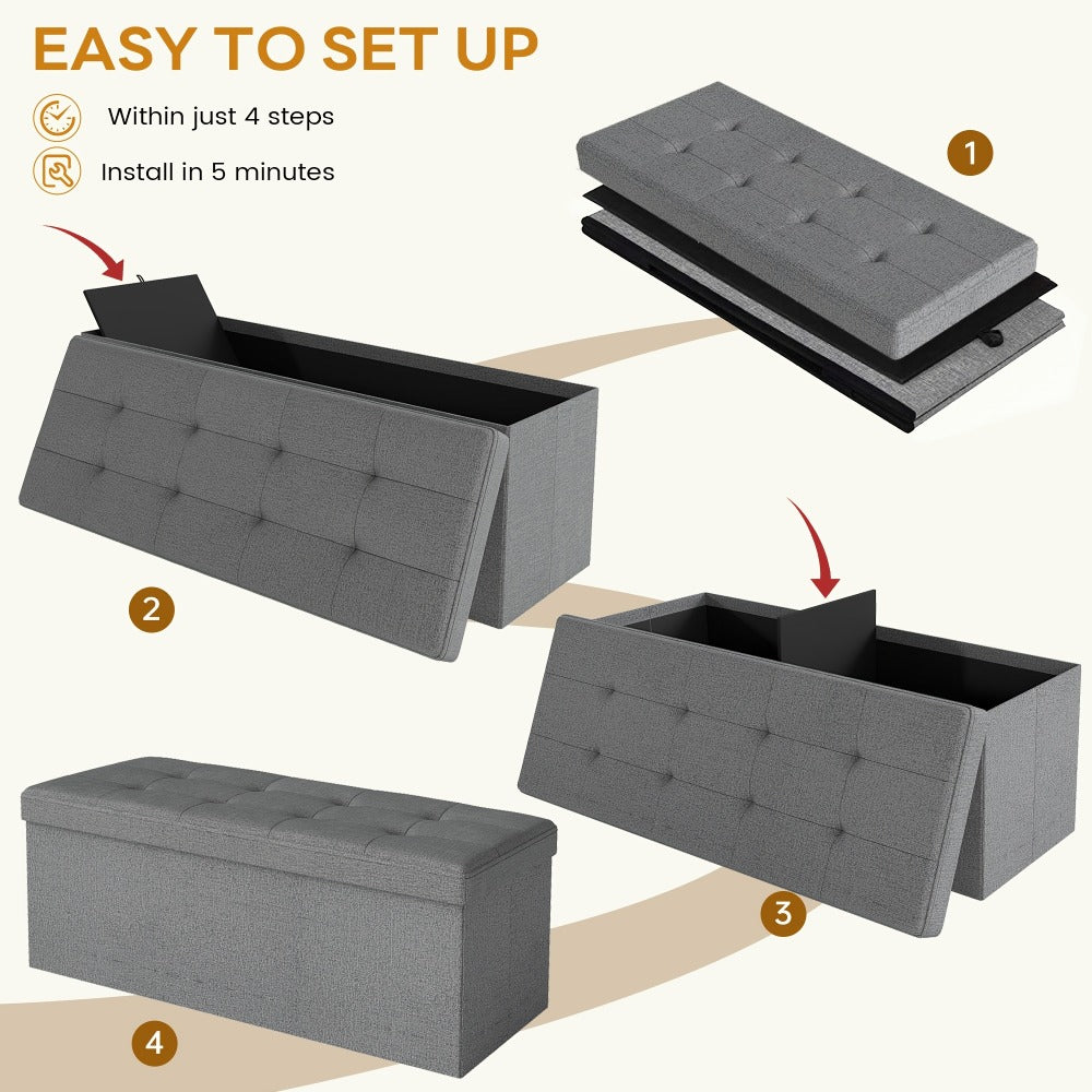 Upholstered Ottoman with Padded Seat and Hidden Storage for Living Room detail image - detail view 9
