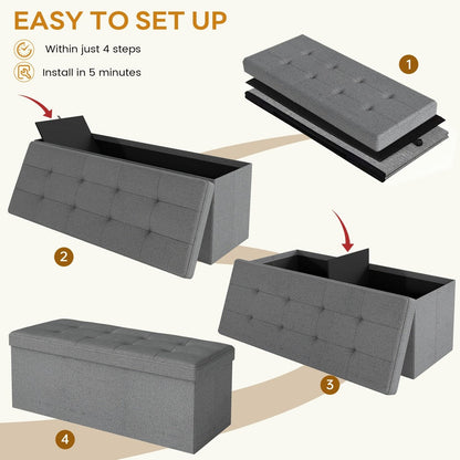 Upholstered Ottoman with Padded Seat and Hidden Storage for Living Room detail image - detail view 9
