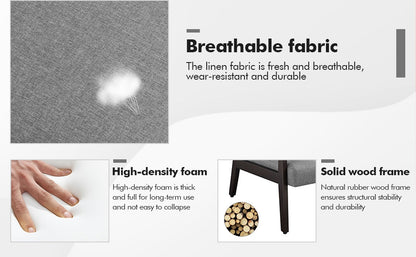 Upholstered Solid Wood Armchair with Armrests and Padded Seat for Living Room detail image - detail view 19