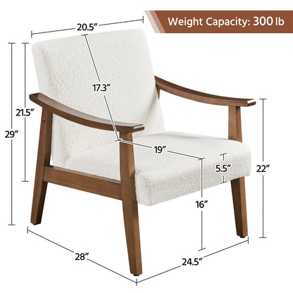 Upholstered Solid Wood Armchair with Armrests and Padded Seat for Living Room detail image - detail view 9