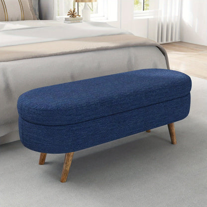 Storage Ottoman Bench shown in the Deep Blue option