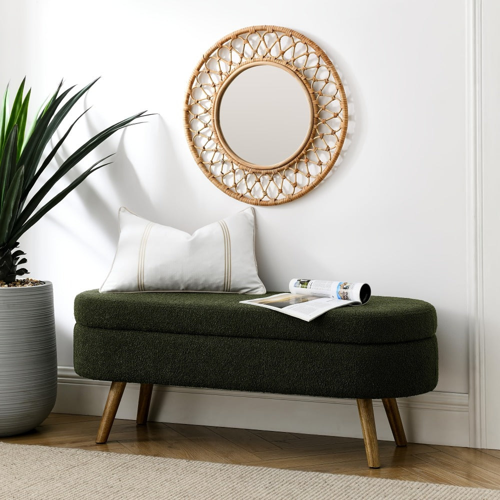 Upholstered Solid Wood Storage Ottoman Bench with Hidden Storage for Living Room detail image - detail view 11