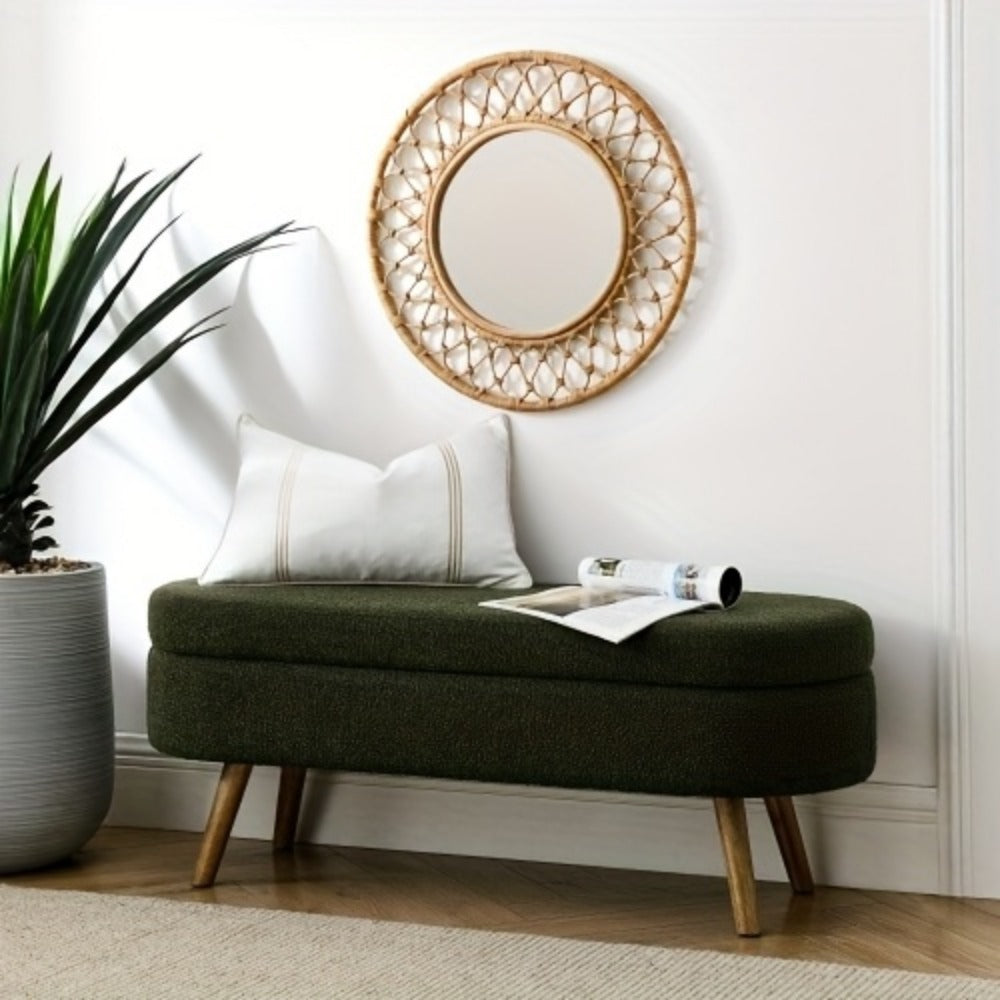Upholstered Solid Wood Storage Ottoman Bench with Hidden Storage for Living Room detail image - detail view 18