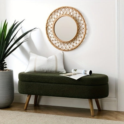 Upholstered Solid Wood Storage Ottoman Bench with Hidden Storage for Living Room detail image - detail view 18