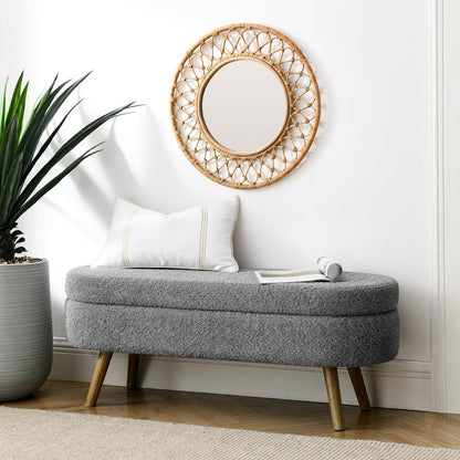 Upholstered Solid Wood Storage Ottoman Bench with Hidden Storage for Living Room detail image - detail view 19