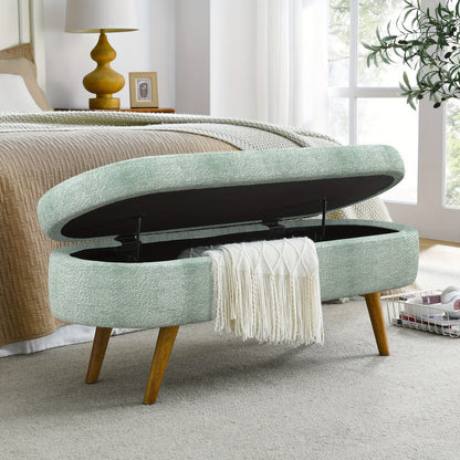 Upholstered Solid Wood Storage Ottoman Bench with Hidden Storage for Living Room detail image - detail view 8