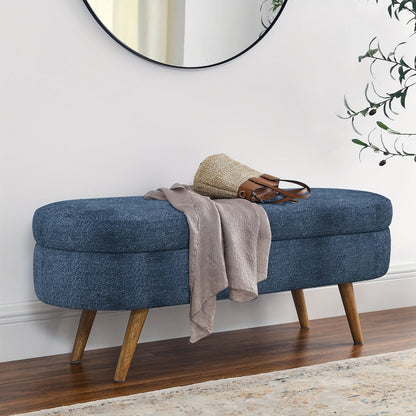Upholstered Solid Wood Storage Ottoman Bench with Hidden Storage for Living Room detail image - detail view 9
