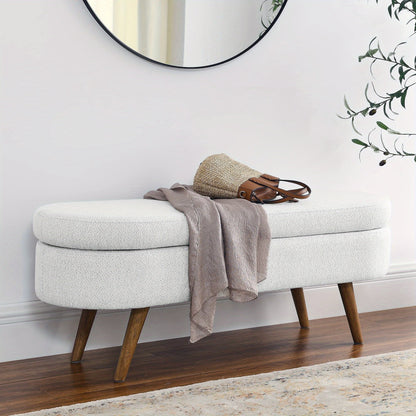 Storage Ottoman Bench shown in the White option