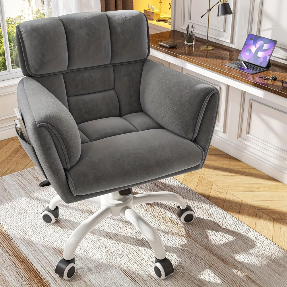 Upholstered Vanity Chair with Adjustable Height and Rolling Wheels detail image - detail view 7