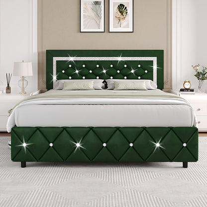 Upholstered Wood Bed Frame with No Box Spring Needed and Memory Foam detail image - detail view 20
