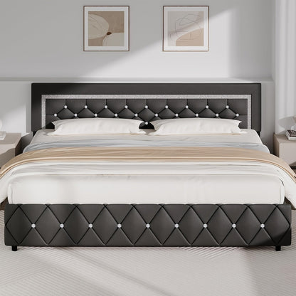 Bed Frame shown in the Gray, King option