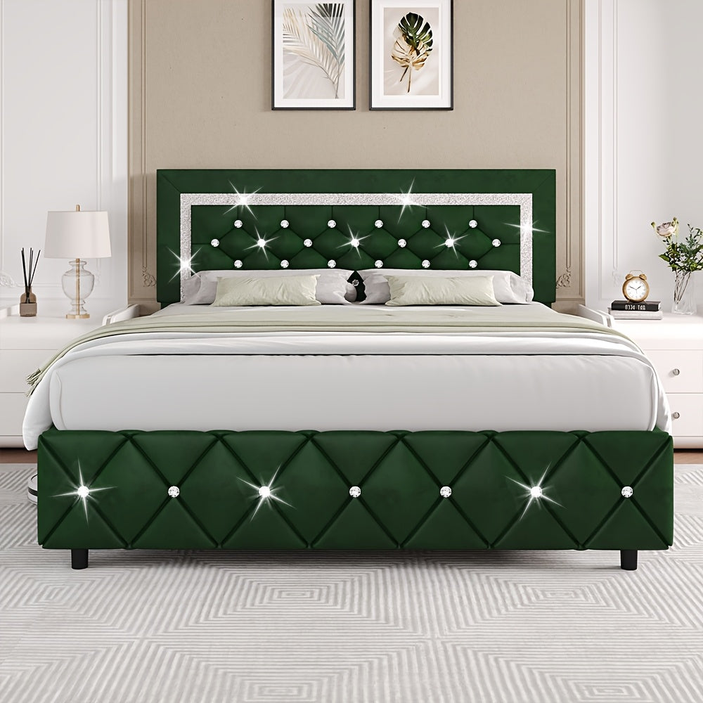 Bed Frame shown in the Green, Full option