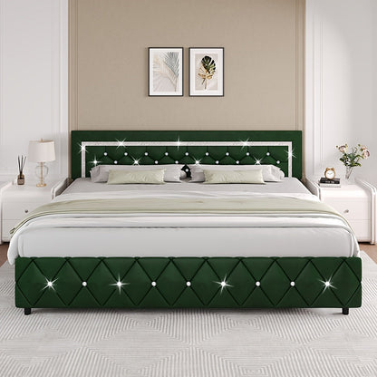 Bed Frame shown in the Green, King option