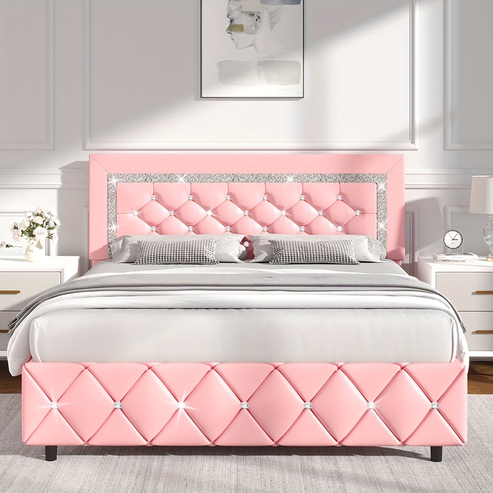 Bed Frame shown in the pink, Full option