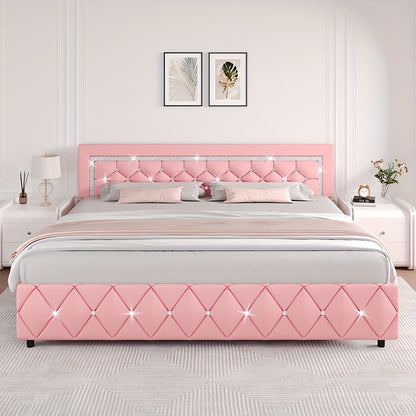 Bed Frame shown in the pink, King option