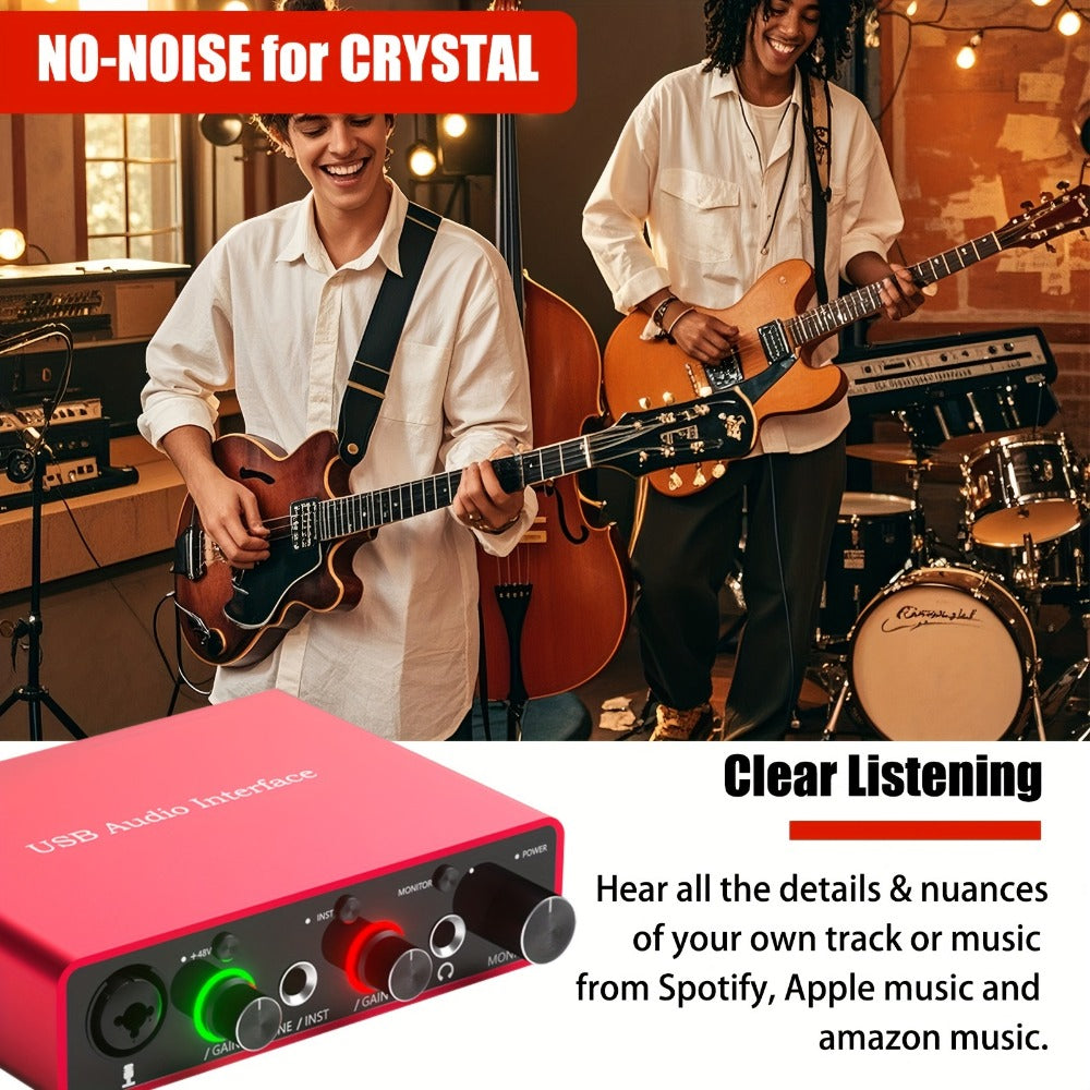 USB Audio Interface, 48V, USB, 192Khz, 24Bit/192Khz, Solo, 48V for Recording and Streaming detail image - detail view 5