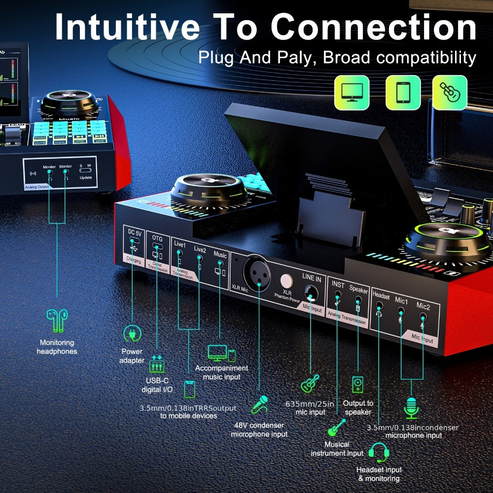 USB Audio Interface, G10-BM700-OTG, USB, 36V, Podcast, Equipment, Bundle for Recording detail image - detail view 14