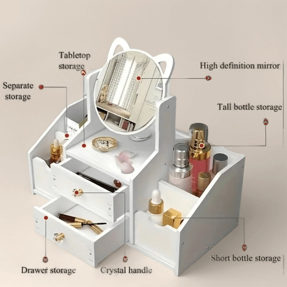 Vanity Mirror With Storage for Dressing and Daily Routines in Bathroom detail image - detail view 15