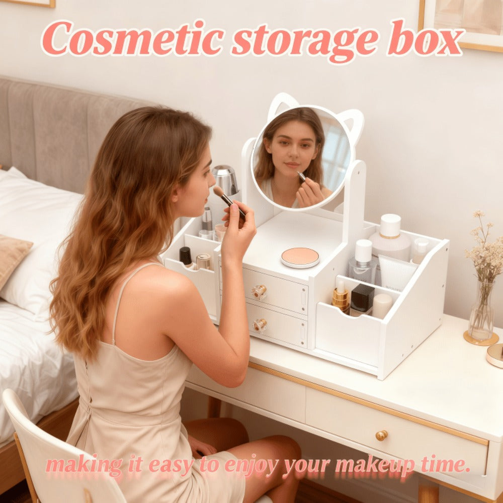 Vanity Mirror With Storage for Dressing and Daily Routines in Bathroom detail image