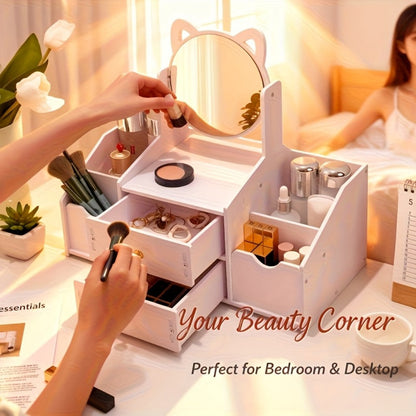 Vanity Mirror With Storage for Dressing and Daily Routines in Bathroom detail image - detail view 4