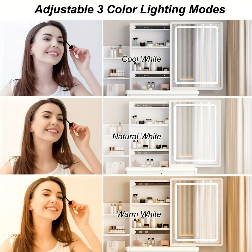 Vanity Tables with Storage Drawers and LED Lighting for Bedroom detail image - detail view 4