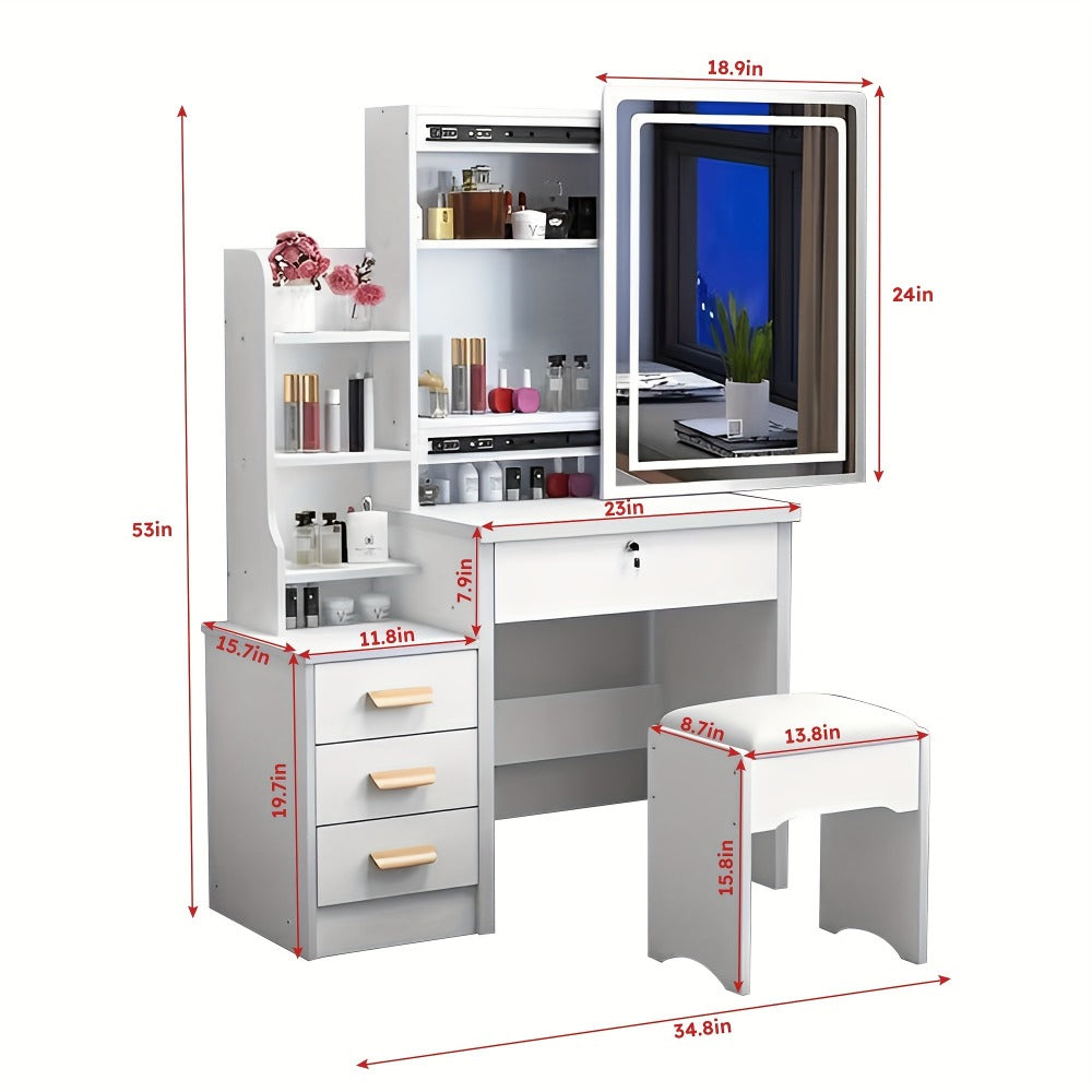 Vanity Tables with Storage Drawers for Dressing and Daily Routines in Bedroom detail image - detail view 13