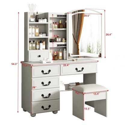 Vanity Tables with Storage Drawers for Dressing and Daily Routines in Bedroom detail image - detail view 14