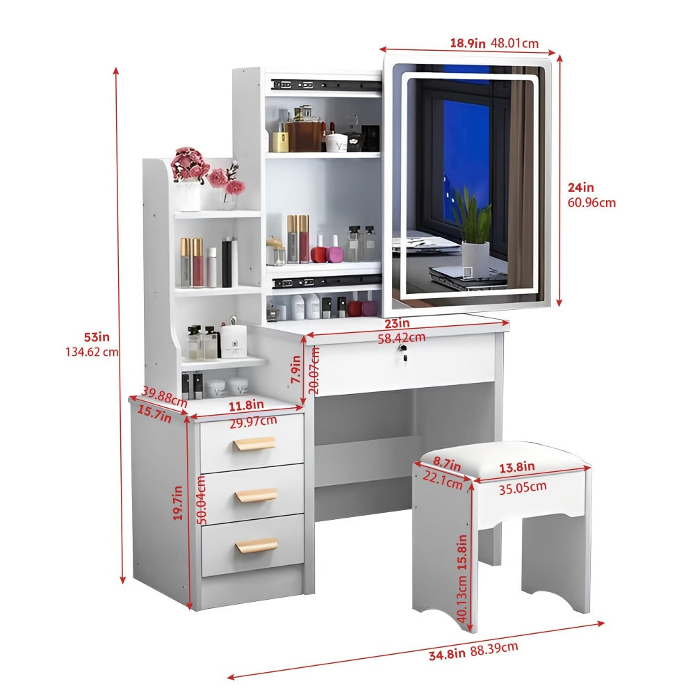 Vanity Tables with Storage Drawers for Dressing and Daily Routines in Bedroom detail image - detail view 4