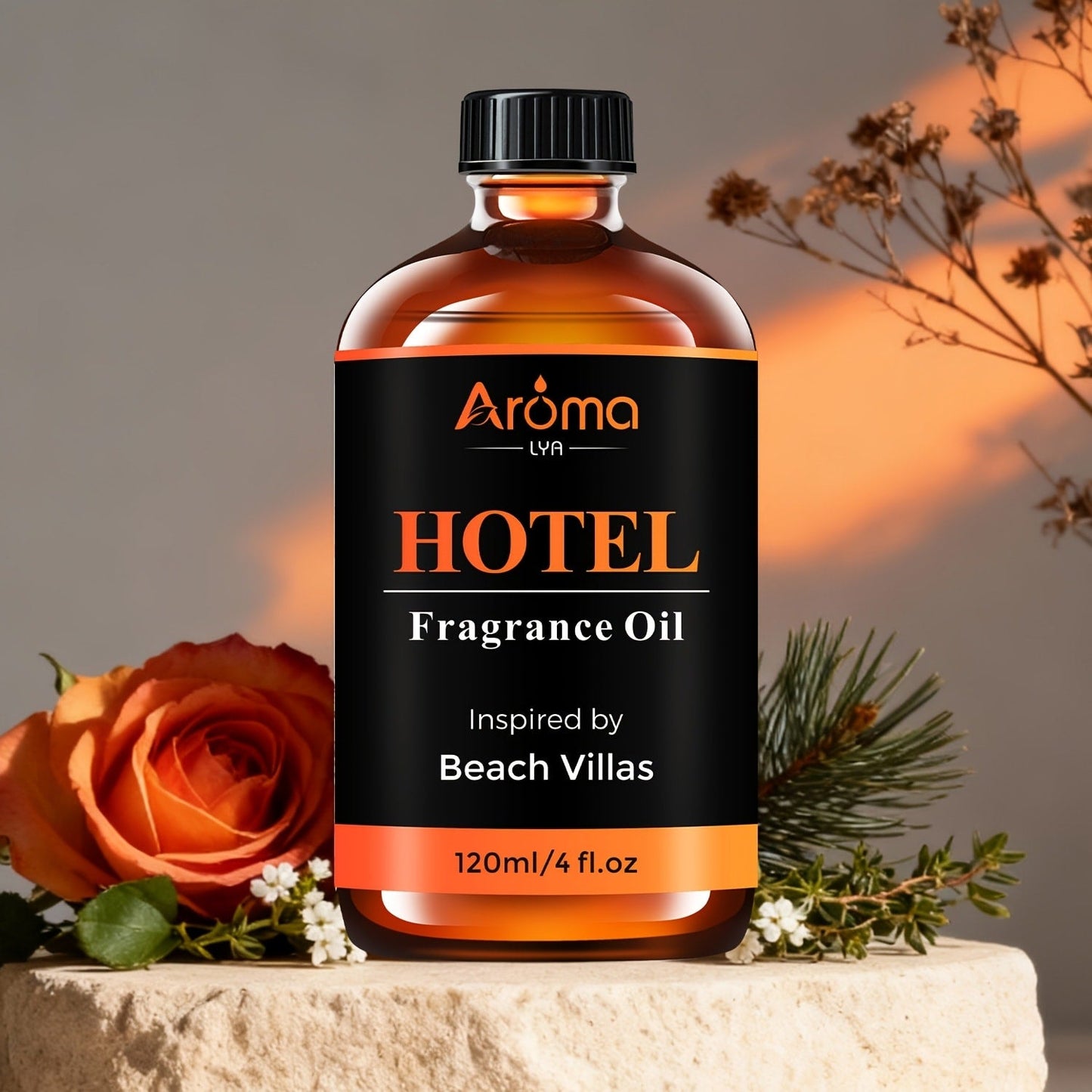 Hotel Fragrance Essential Oil 4oz/120ml – Luxury Scent for Diffuser, Humidifier, Candles & Perfume | White Tea, CapriBreeze, MINE, Beach Villas, R-C Hotel