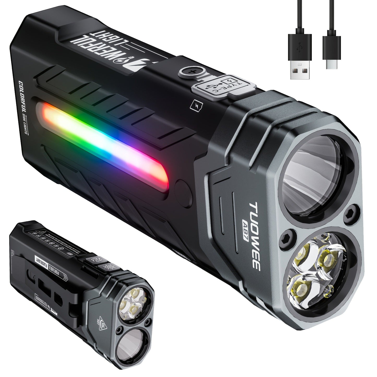 High Lumen Flashlight 5000 Lumen Ultra Bright | High-Capacity Battery Long Runtime USB Rechargeable | Lock Function Camping Night Fishing Outdoor Work Gift for Men