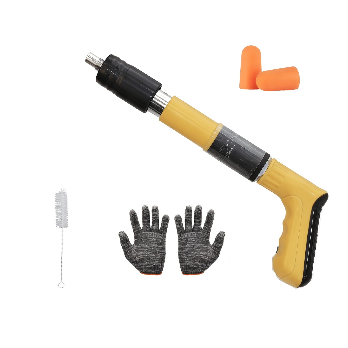 Hand Nail Gun Compact – Portable Steel Nail Driver for Cement Walls, Concrete & Wood, Mini Manual Nailer for DIY Home Repair & Household Projects, Available in Orange, Green & Yellow