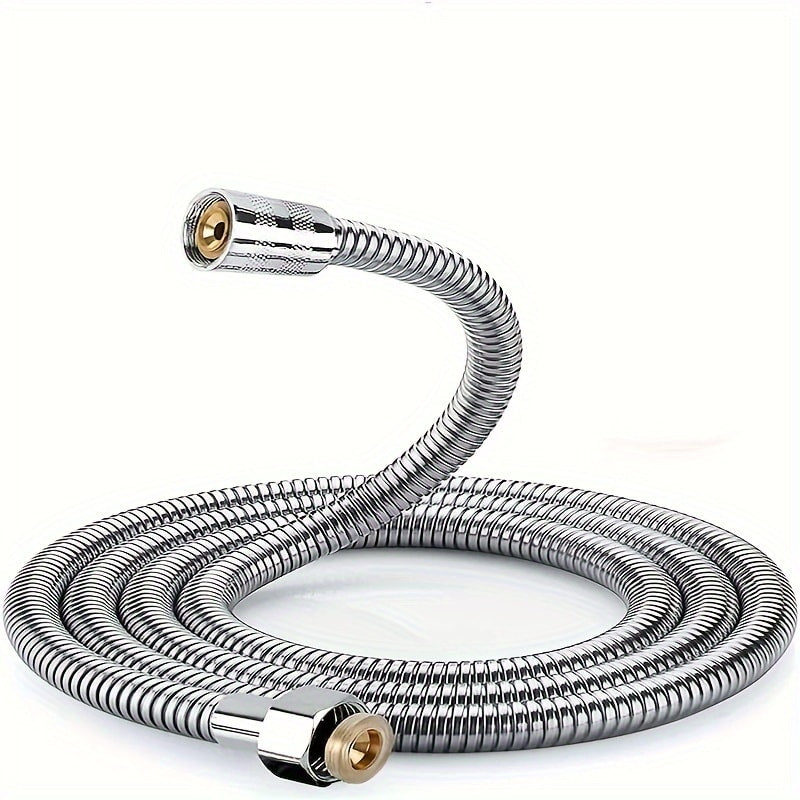 High-Pressure Shower Hose 78.7 Inch Extra Long - 304 Stainless Steel Chrome Plated, Explosion-Proof Braid Mesh, Leak-Resistant Handheld Shower Hose with Shower Head Holder, 2m Universal Fit