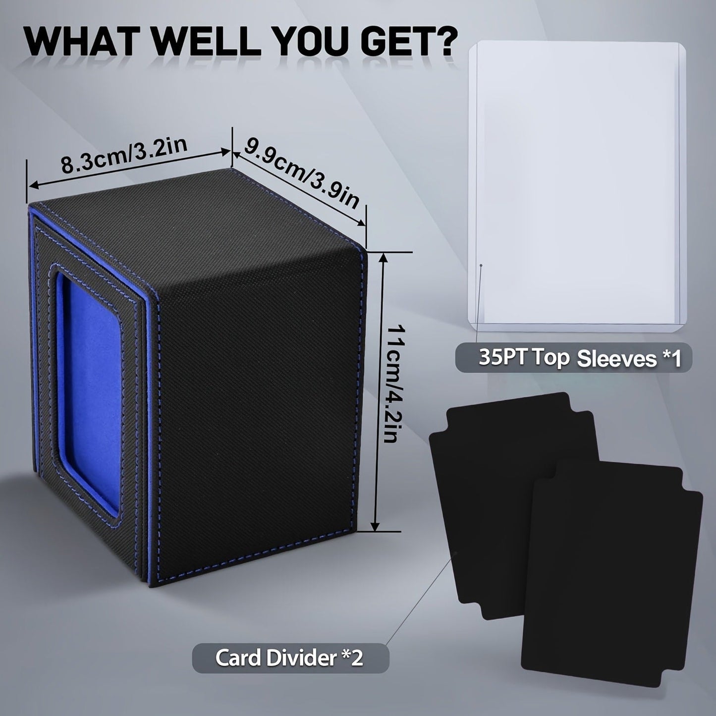 Deck Box Trading Card Storage 100 Double Sleeved Cards Commander Window Display – TCG MTG Pokemon EDH Sports Card Organizer 5 Colors