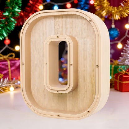 Alphabet Letter Piggy Bank A-Z Wooden Coin Bank Large Capacity Transparent – Personalized Savings Box for Kids | Back to School, Christmas & Birthday Gift