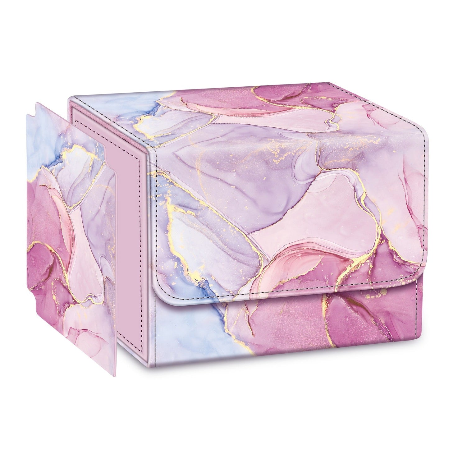 Magnetic Card Storage Box 180+ Cards MTG TCG CCG – Premium PU Leather Deck Box with Magnetic Closure, Built-In Divider, Marble & Starry Sky Colors for Trading Card Collectors & Players