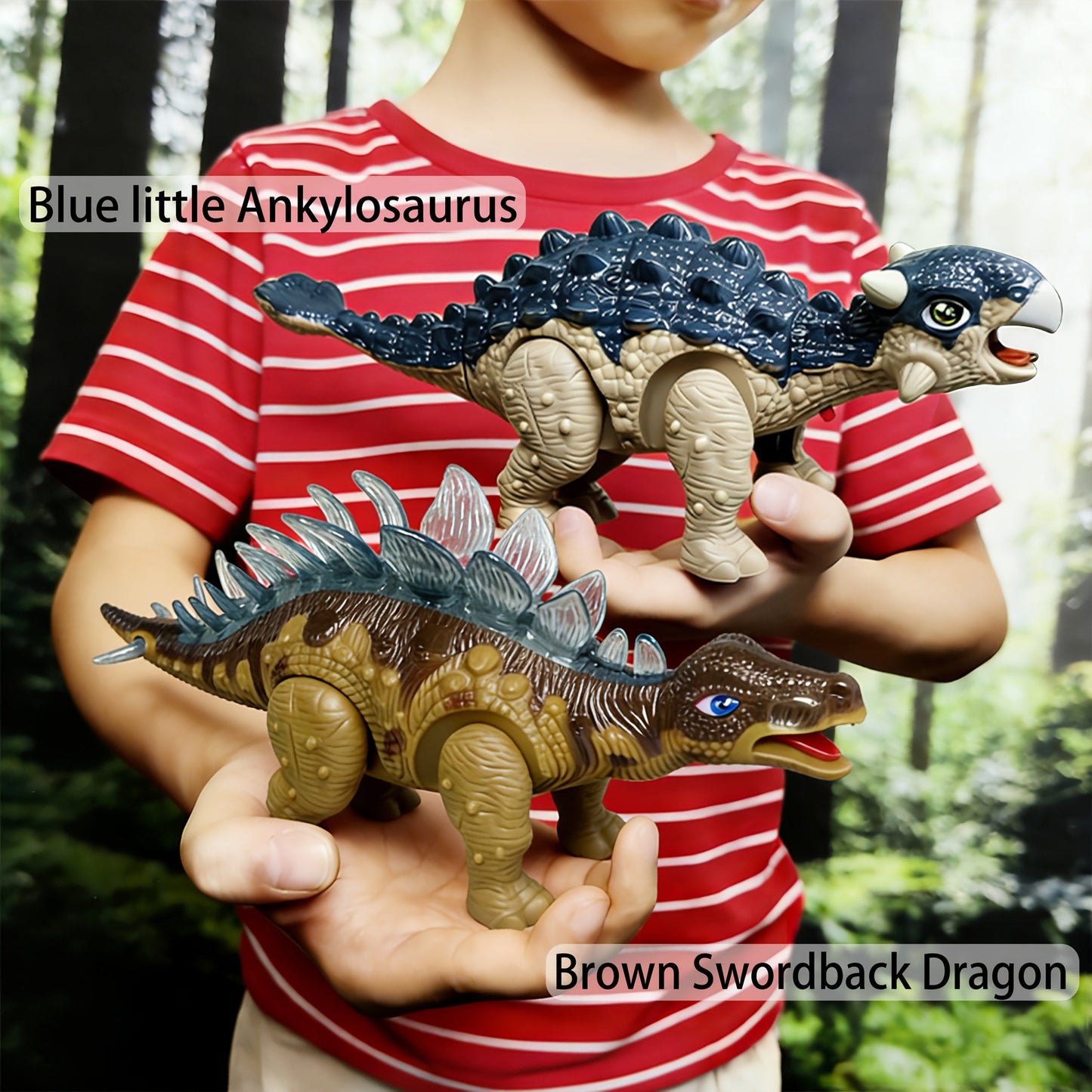 Walking Dinosaur Toy with Sound & Light – Realistic Triceratops & Dragon Dinosaur Figures for Kids | Birthday Gift for Boys & Girls Ages 3+