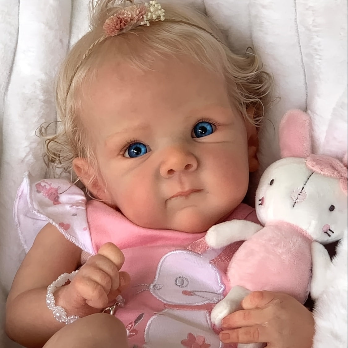 Realistic Reborn Baby Doll 22 Inch Full Vinyl Body Hand-Rooted Hair Open Eyes Lifelike Newborn Girl with Visible Veins Capillaries Detailed Nails – Collectible Photography Prop Baby Shower Gift for Collectors