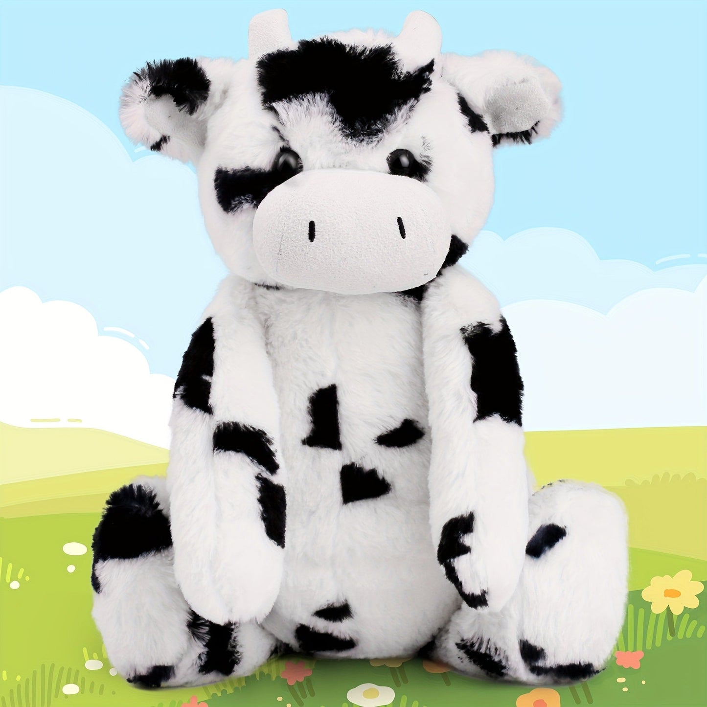 Cow Stuffed Animal Plush 16 Inch – Soft Tubbie Wubbie Farm Animal Toy for Babies & Toddlers, Black White Cuddly Cow Doll, Birthday Christmas Easter Gift for Boys Girls Kids