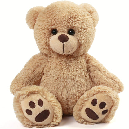 Plush Teddy Bear Stuffed Animal 10 Inch 12 Inch Soft Brown Bear Toy Huggable Cuddly Plushie Safety Eyes Birthday Christmas Easter Gift for Kids Toddlers Boys Girls