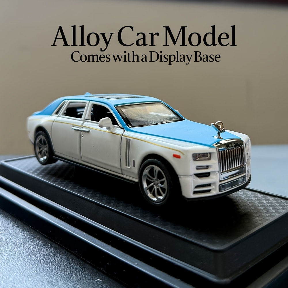 1:36 Scale Phantom Alloy Die-Cast Car Model with Openable Doors – Collectible Display Static Car Desktop Decoration – Birthday Christmas Gift for Car Enthusiasts Adults Boys