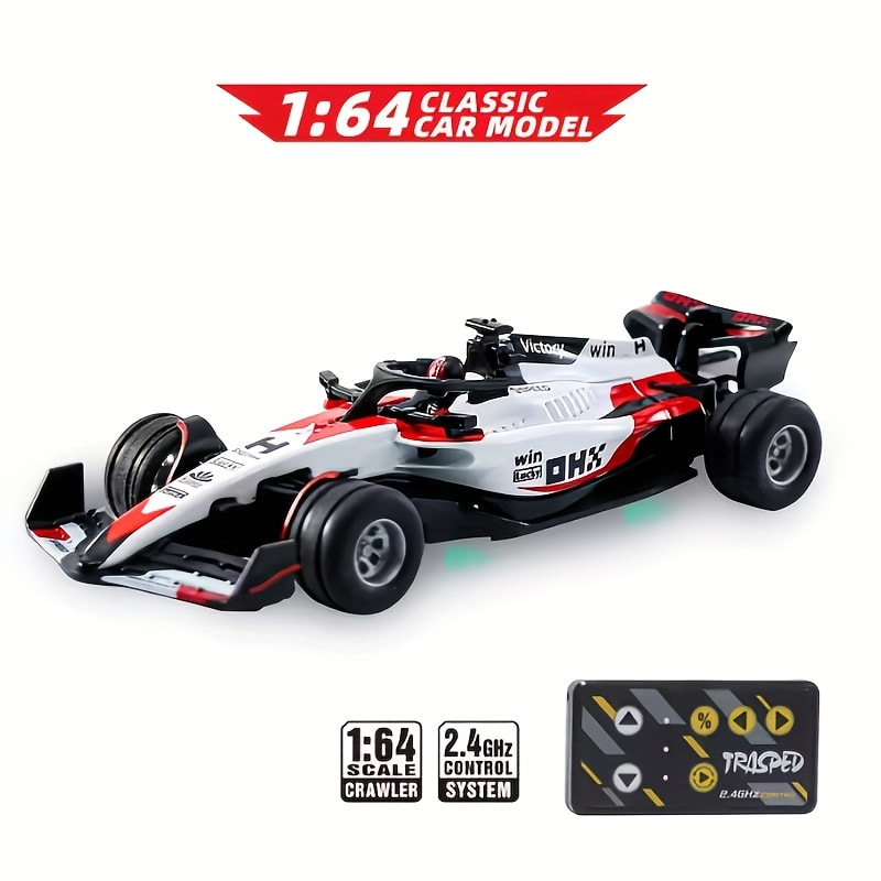 Mini RC Racing Car 1:64 Scale 2.4G Alloy Die-Cast 4WD Drift Toy Car with Lights & Adjustable Speed – Indoor Outdoor RC Car for Boys | Collection Gift Set | Best Birthday Christmas Party Toy