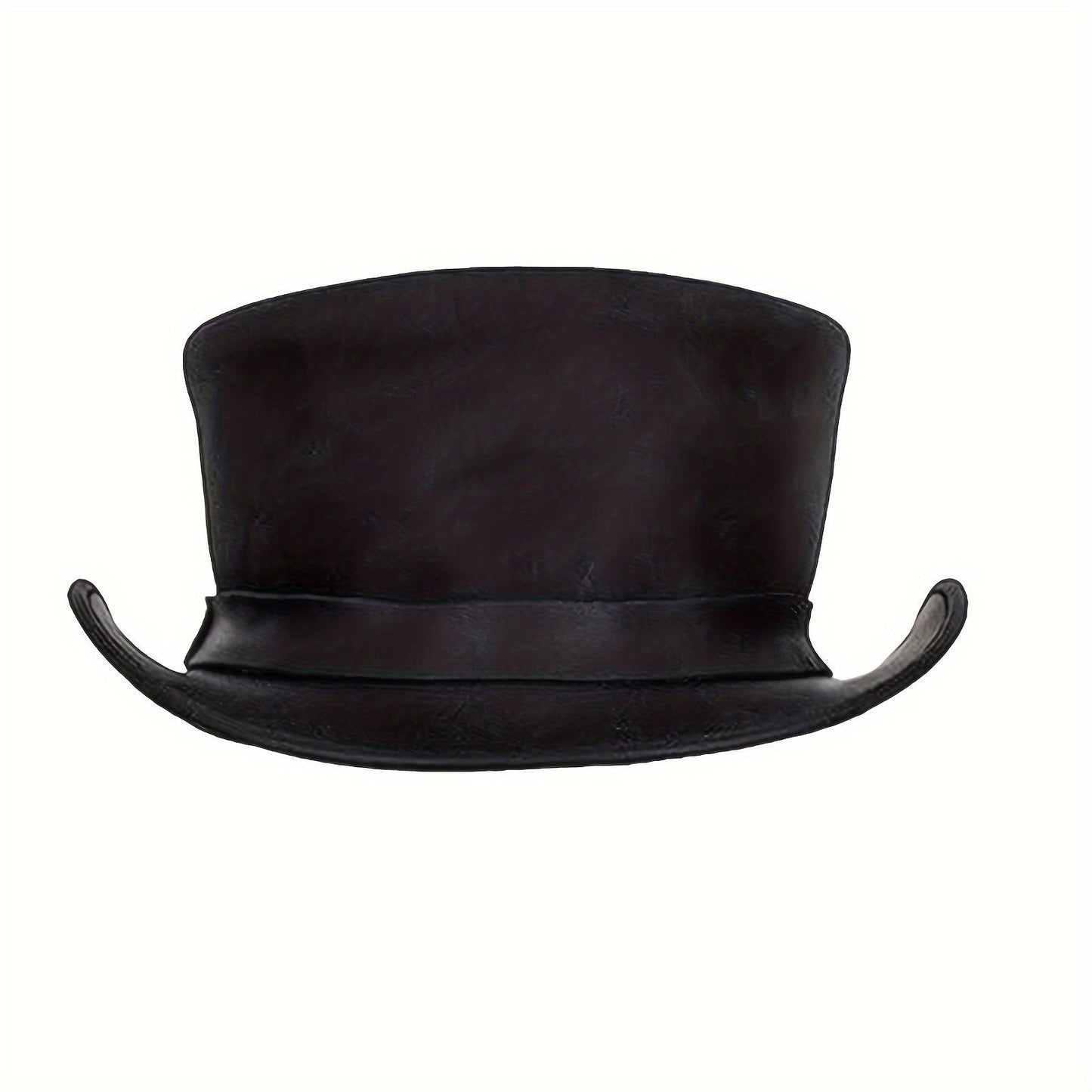 Genuine Leather Top Hat Steampunk Gentleman Shapeable Brim – Real Cowhide Low Crown Topper for Men & Women S-3XL, Halloween Costume Cosplay Motorcycle Riding Fashionable Dress Up Hat